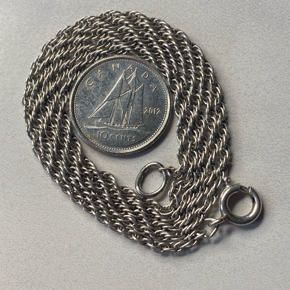 16" sterling silver double twist chain 925